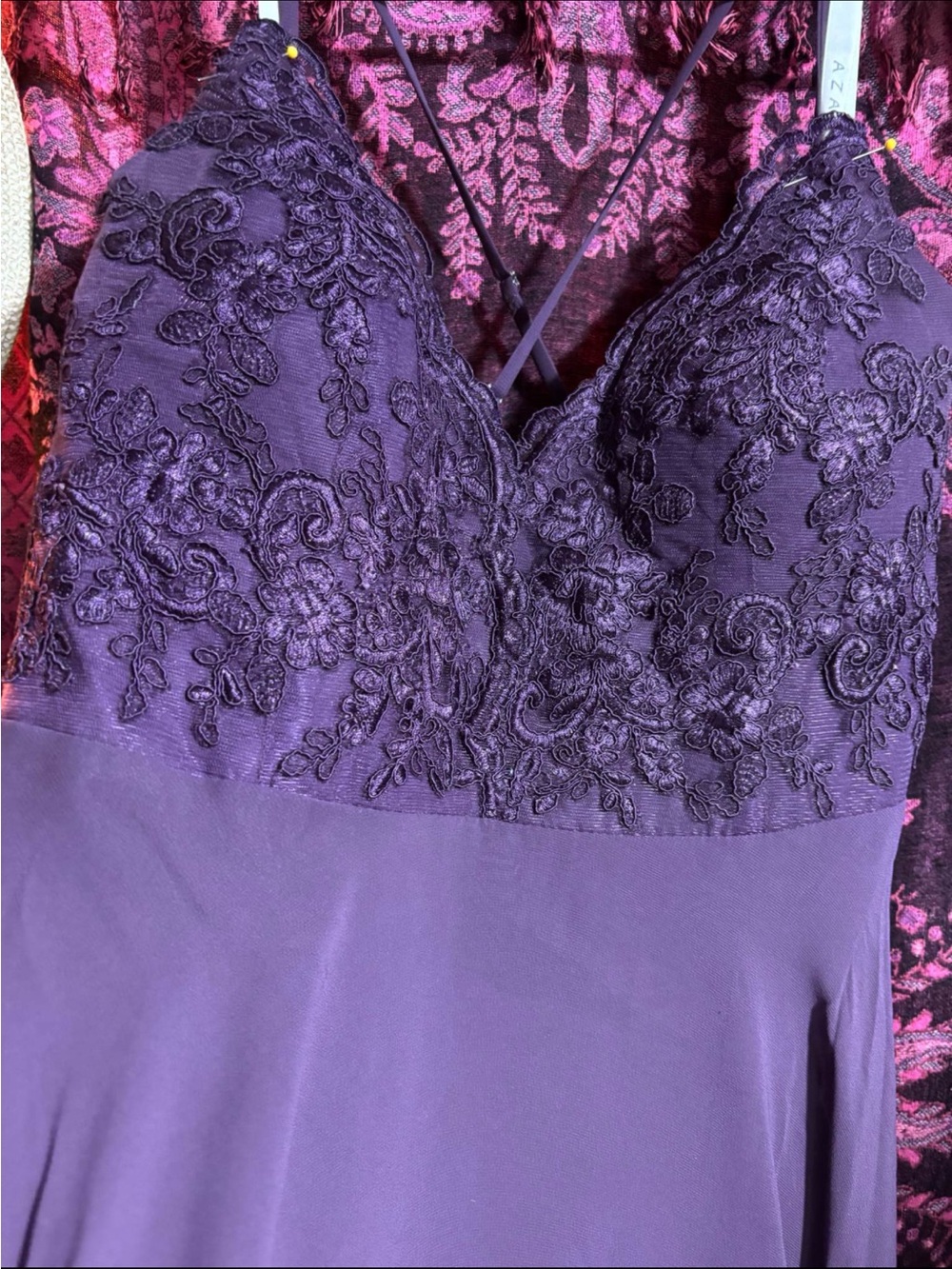 Azazie Plum A-line formal evening gown